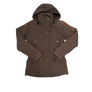Women Lafuma Waterproof Jacket Parka Brown Womans Medium Zipper and Buttons